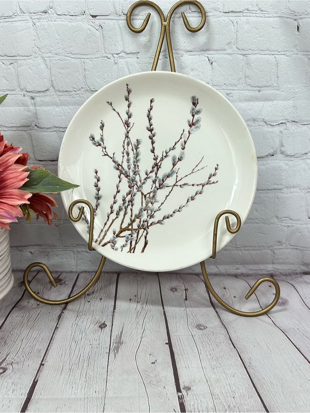 vtg CAN21 by Canonsburg simplicity dinner plate cottage MCM farmhouse ceramic